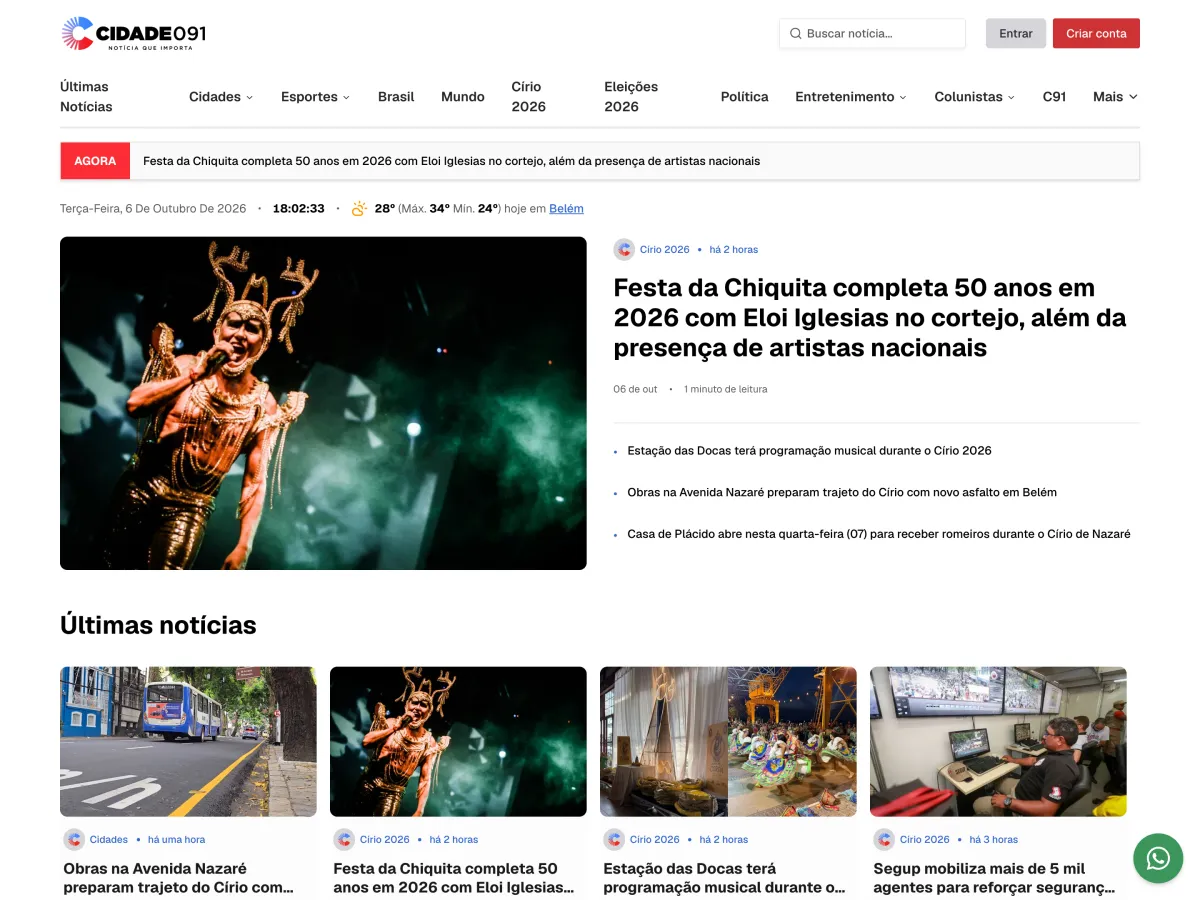 Cidade 091 website